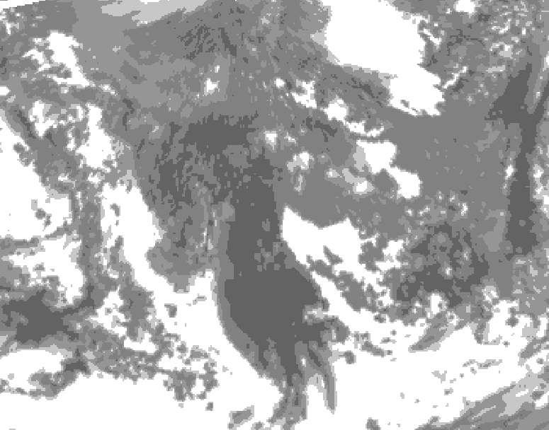 GDPS total cloud 240 hour forecast chart for Canada based on 2025/10/18 0000Z data