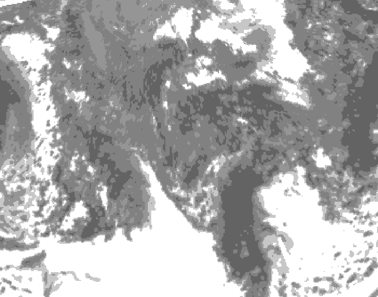 GDPS total cloud 030 hour forecast chart for Canada based on 2025/10/18 1200Z data