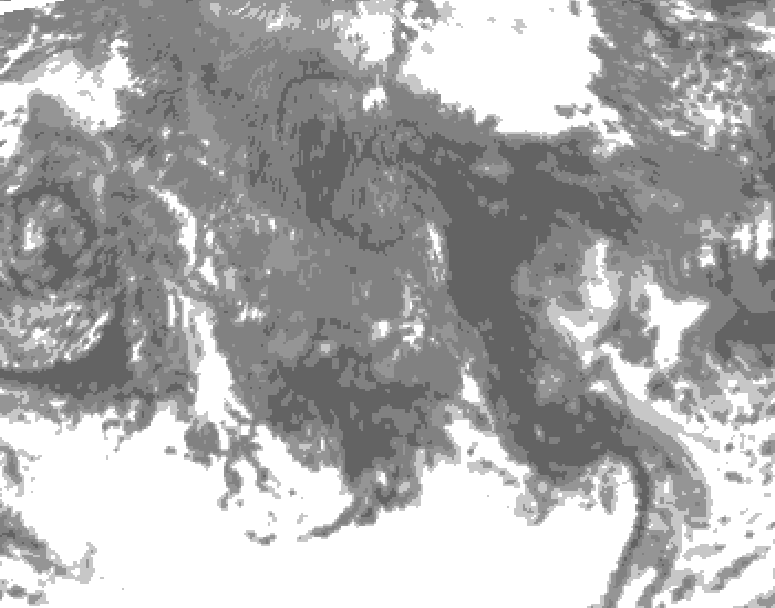 GDPS total cloud 054 hour forecast chart for Canada based on 2025/10/18 1200Z data