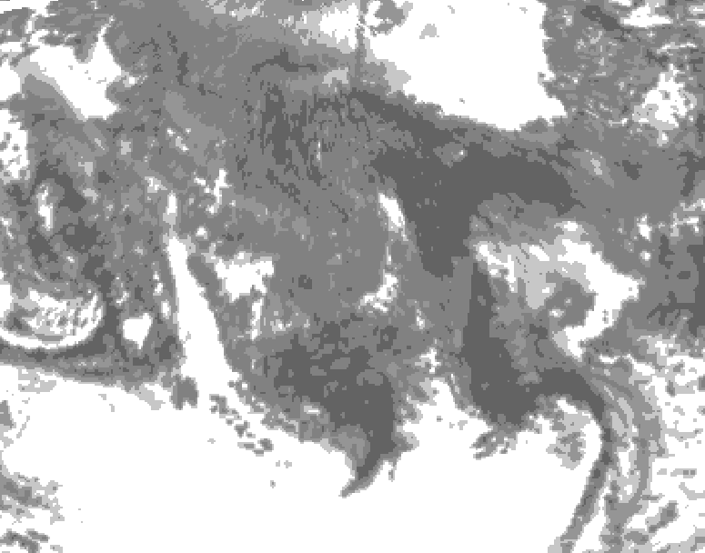 GDPS total cloud 060 hour forecast chart for Canada based on 2025/10/18 1200Z data