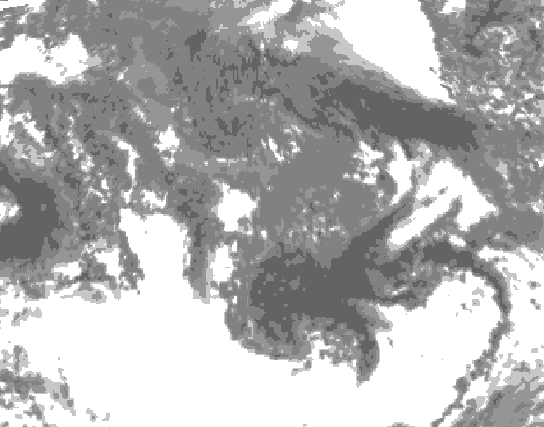 GDPS total cloud 078 hour forecast chart for Canada based on 2025/10/18 1200Z data