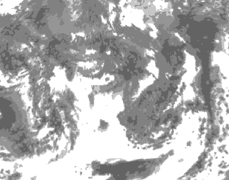 GDPS total cloud 156 hour forecast chart for Canada based on 2025/10/18 1200Z data