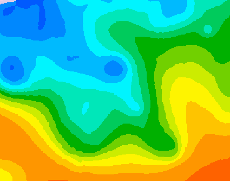 GDPS 500 millibar geopotential height 036 hour forecast chart for Canada based on 2025/10/19 0000Z data