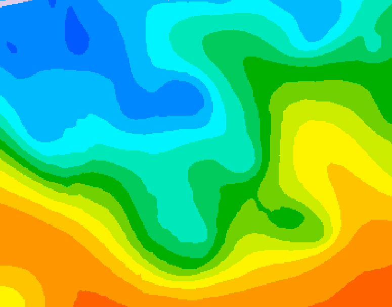 GDPS 500 millibar geopotential height 048 hour forecast chart for Canada based on 2025/10/19 0000Z data
