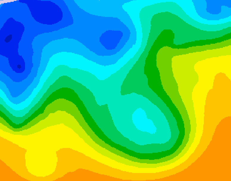 GDPS 500 millibar geopotential height 090 hour forecast chart for Canada based on 2025/10/19 0000Z data