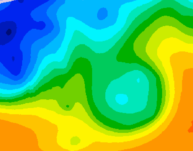 GDPS 500 millibar geopotential height 120 hour forecast chart for Canada based on 2025/10/19 0000Z data