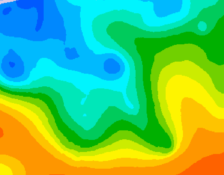 GDPS 500 millibar geopotential height 024 hour forecast chart for Canada based on 2025/10/19 1200Z data