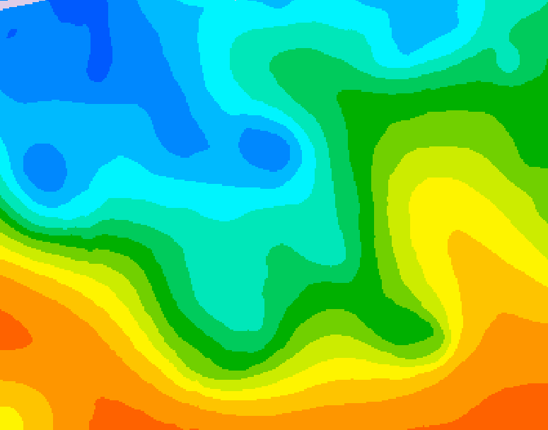 GDPS 500 millibar geopotential height 030 hour forecast chart for Canada based on 2025/10/19 1200Z data