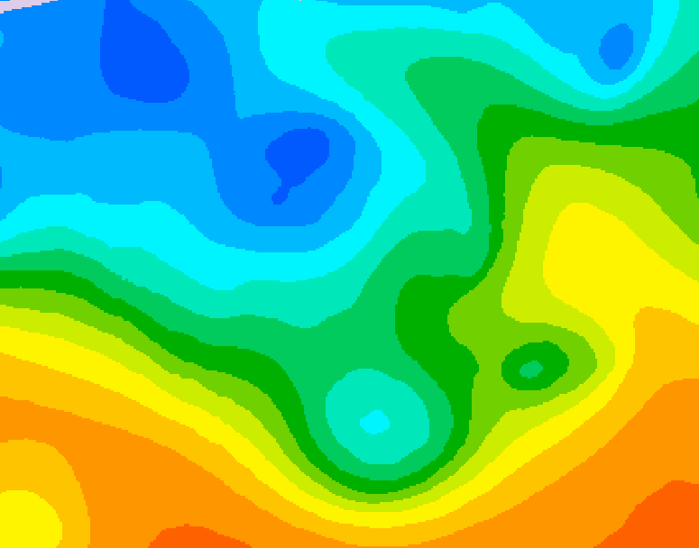 GDPS 500 millibar geopotential height 048 hour forecast chart for Canada based on 2025/10/19 1200Z data