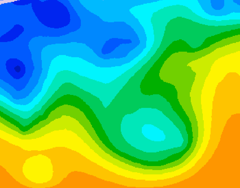 GDPS 500 millibar geopotential height 078 hour forecast chart for Canada based on 2025/10/19 1200Z data