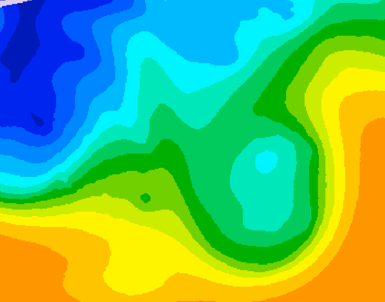GDPS 500 millibar geopotential height 108 hour forecast chart for Canada based on 2025/10/19 1200Z data