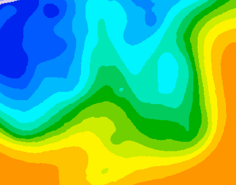 GDPS 500 millibar geopotential height 132 hour forecast chart for Canada based on 2025/10/19 1200Z data
