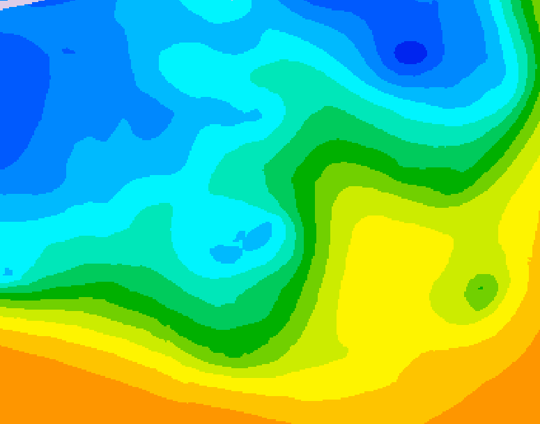 GDPS 500 millibar geopotential height 216 hour forecast chart for Canada based on 2025/10/19 1200Z data