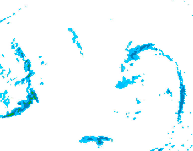 GDPS precipitation 132 hour forecast chart for Canada based on 2025/10/19 0000Z data