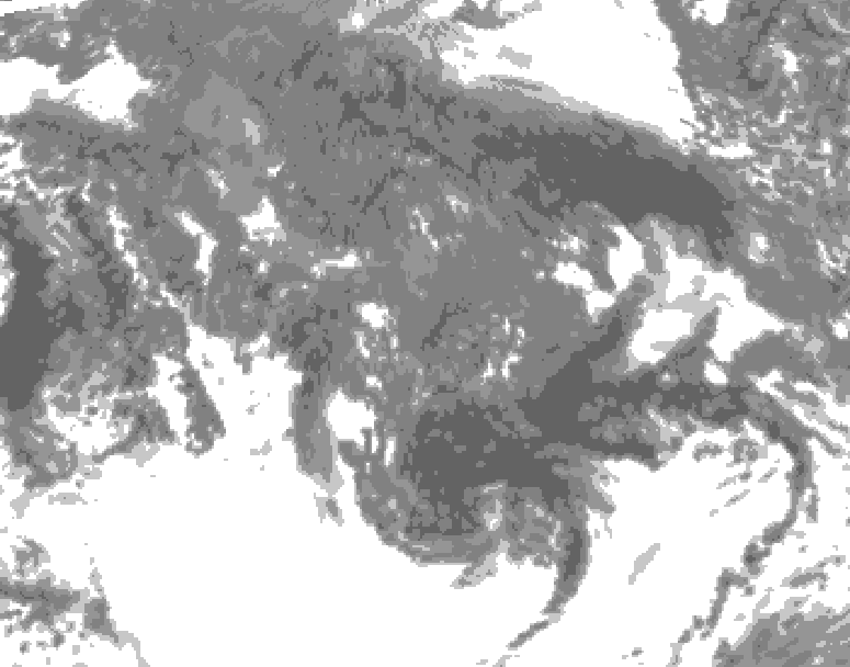 GDPS total cloud 066 hour forecast chart for Canada based on 2025/10/19 0000Z data