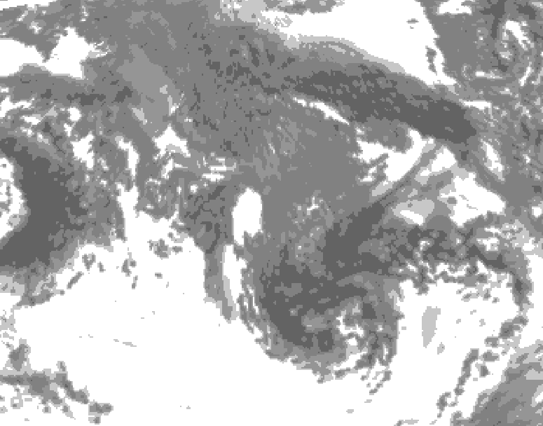 GDPS total cloud 072 hour forecast chart for Canada based on 2025/10/19 0000Z data