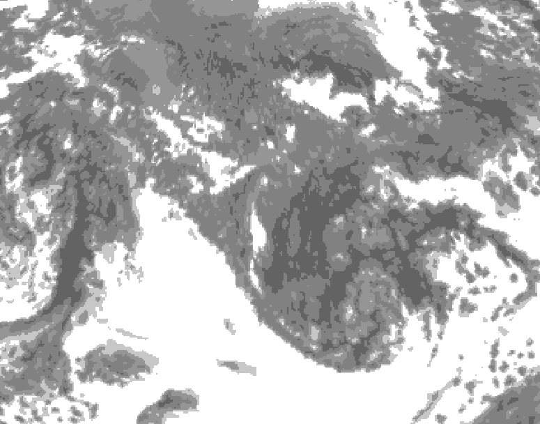 GDPS total cloud 090 hour forecast chart for Canada based on 2025/10/19 0000Z data