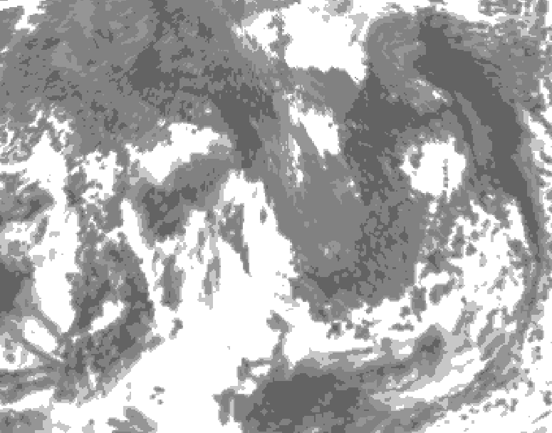GDPS total cloud 156 hour forecast chart for Canada based on 2025/10/19 0000Z data
