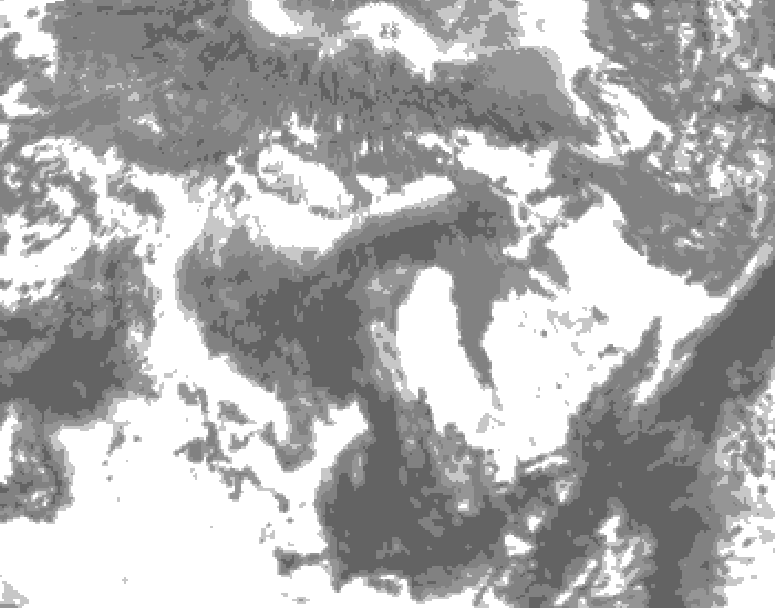 GDPS total cloud 228 hour forecast chart for Canada based on 2025/10/19 0000Z data