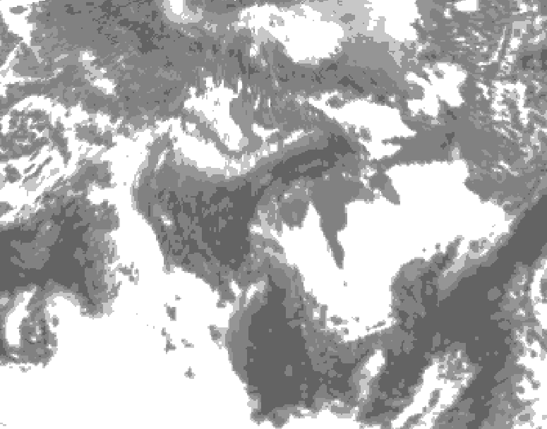 GDPS total cloud 234 hour forecast chart for Canada based on 2025/10/19 0000Z data