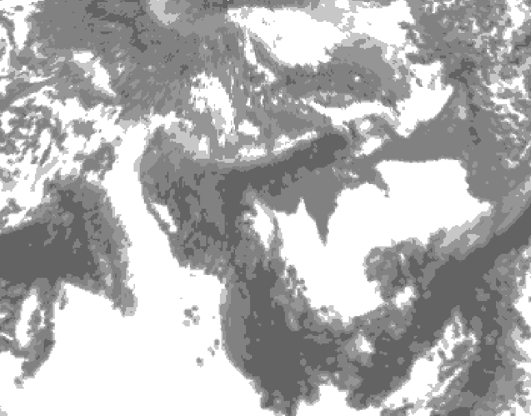 GDPS total cloud 240 hour forecast chart for Canada based on 2025/10/19 0000Z data