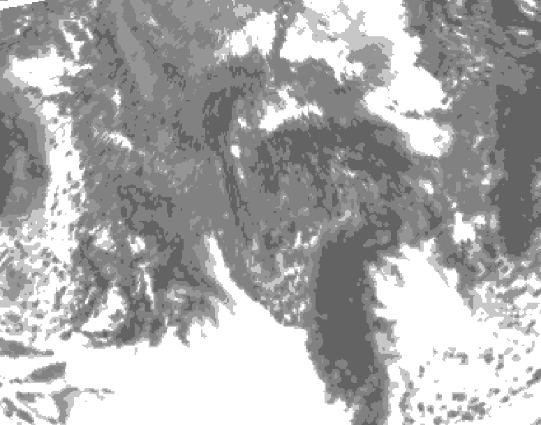GDPS total cloud 006 hour forecast chart for Canada based on 2025/10/19 1200Z data