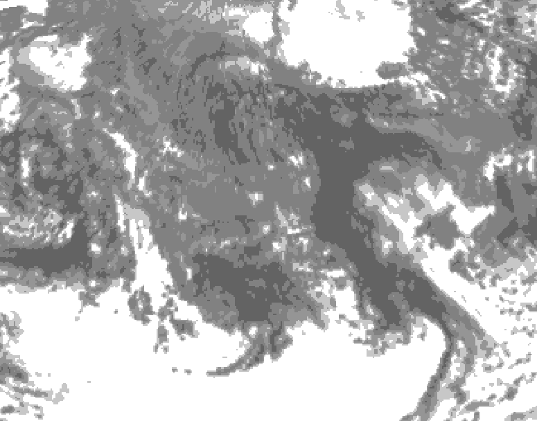 GDPS total cloud 030 hour forecast chart for Canada based on 2025/10/19 1200Z data