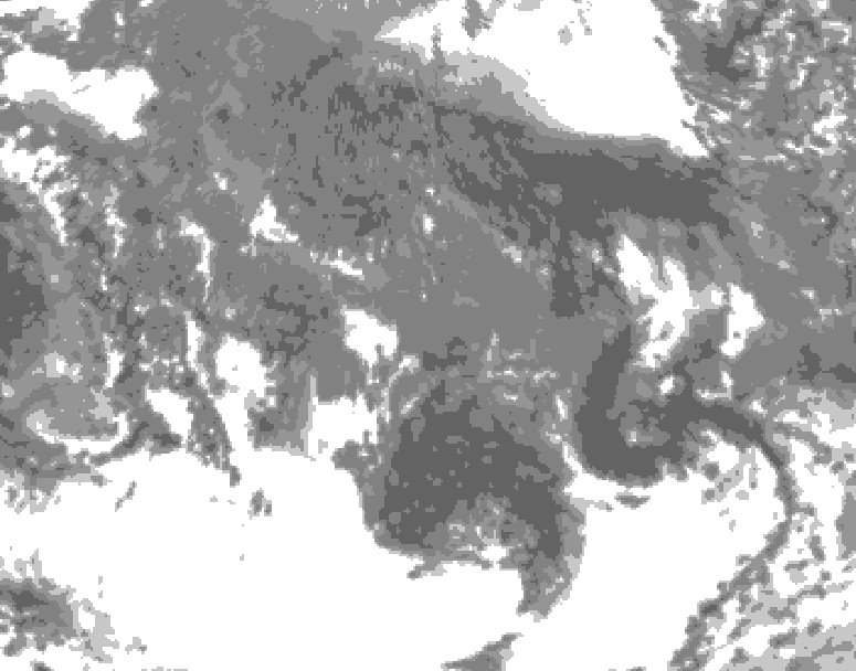 GDPS total cloud 048 hour forecast chart for Canada based on 2025/10/19 1200Z data