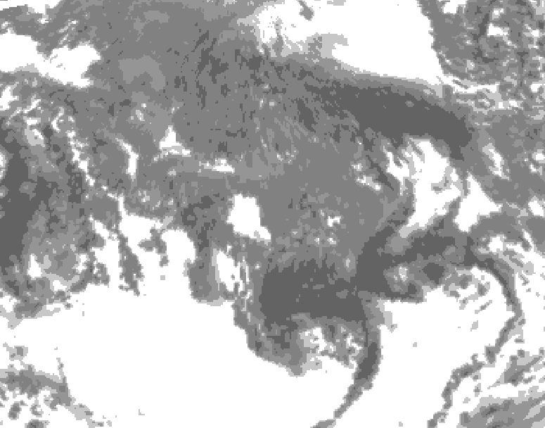 GDPS total cloud 054 hour forecast chart for Canada based on 2025/10/19 1200Z data