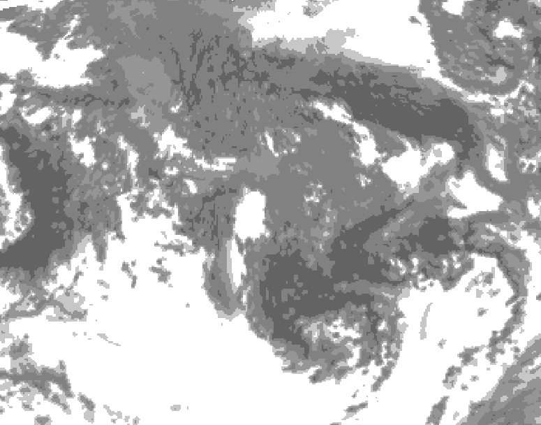 GDPS total cloud 060 hour forecast chart for Canada based on 2025/10/19 1200Z data