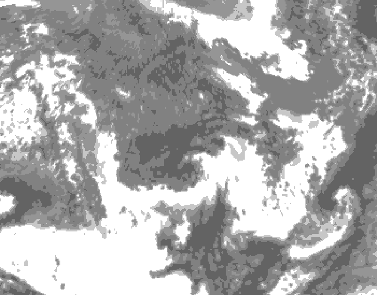 GDPS total cloud 216 hour forecast chart for Canada based on 2025/10/19 1200Z data
