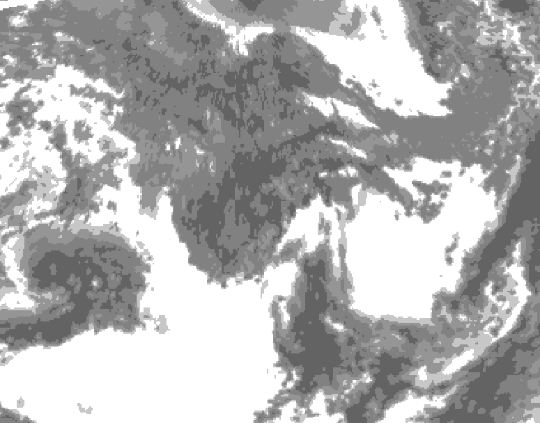 GDPS total cloud 228 hour forecast chart for Canada based on 2025/10/19 1200Z data