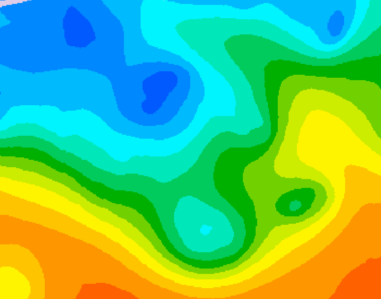 GDPS 500 millibar geopotential height 036 hour forecast chart for Canada based on 2025/10/20 0000Z data