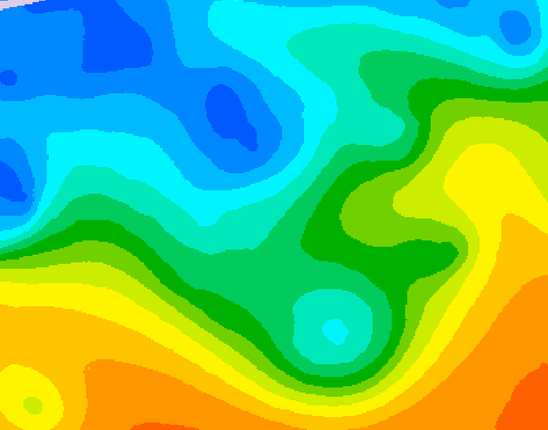 GDPS 500 millibar geopotential height 048 hour forecast chart for Canada based on 2025/10/20 0000Z data