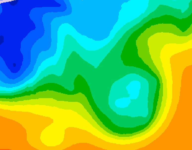 GDPS 500 millibar geopotential height 090 hour forecast chart for Canada based on 2025/10/20 0000Z data