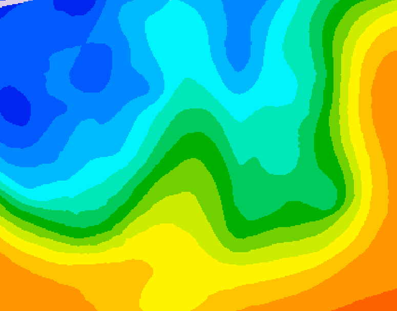 GDPS 500 millibar geopotential height 132 hour forecast chart for Canada based on 2025/10/20 0000Z data