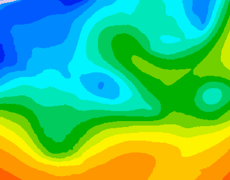 GDPS 500 millibar geopotential height 228 hour forecast chart for Canada based on 2025/10/20 0000Z data
