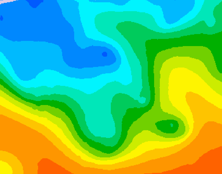 GDPS 500 millibar geopotential height 012 hour forecast chart for Canada based on 2025/10/20 1200Z data