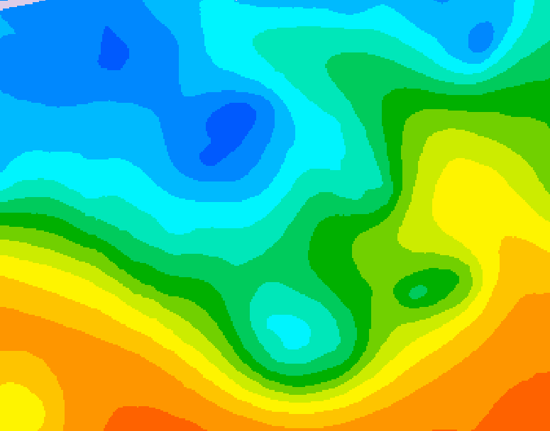 GDPS 500 millibar geopotential height 024 hour forecast chart for Canada based on 2025/10/20 1200Z data