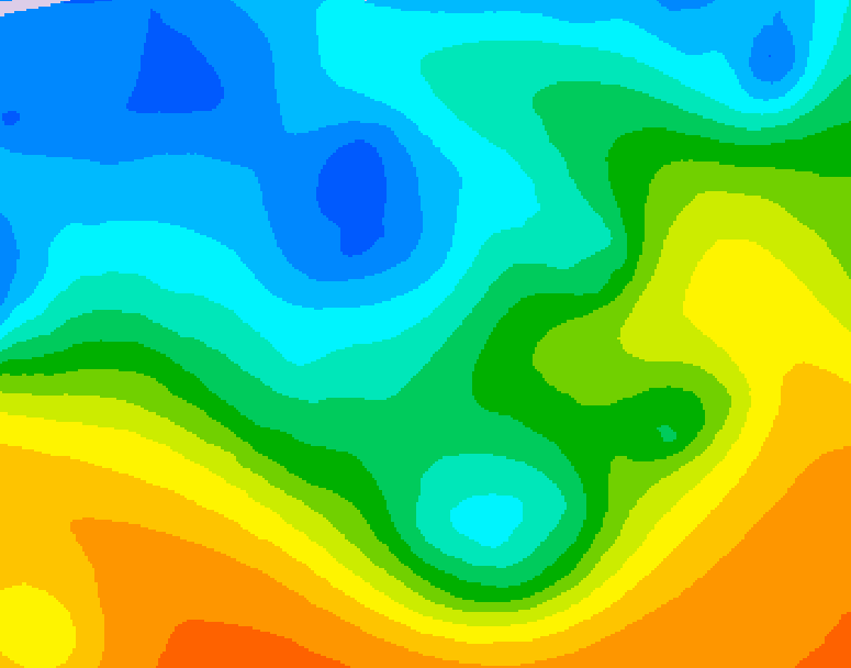 GDPS 500 millibar geopotential height 030 hour forecast chart for Canada based on 2025/10/20 1200Z data