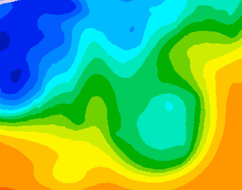 GDPS 500 millibar geopotential height 078 hour forecast chart for Canada based on 2025/10/20 1200Z data