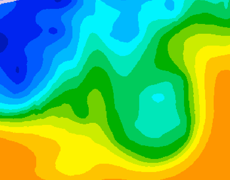 GDPS 500 millibar geopotential height 084 hour forecast chart for Canada based on 2025/10/20 1200Z data