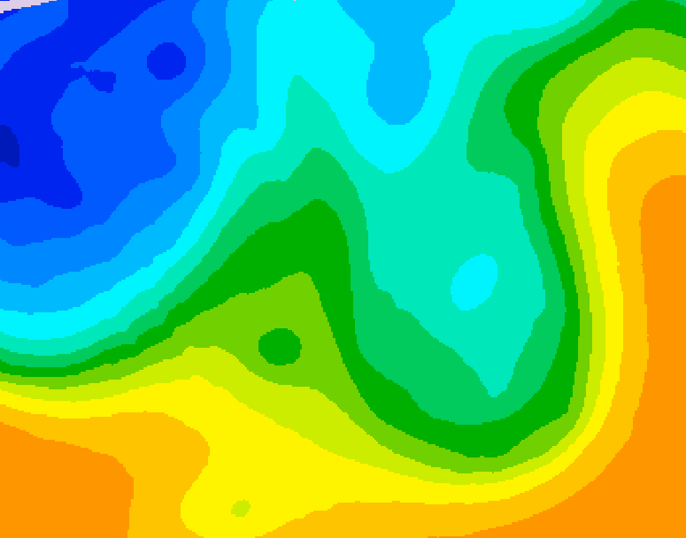 GDPS 500 millibar geopotential height 096 hour forecast chart for Canada based on 2025/10/20 1200Z data