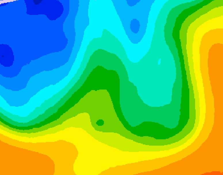GDPS 500 millibar geopotential height 108 hour forecast chart for Canada based on 2025/10/20 1200Z data