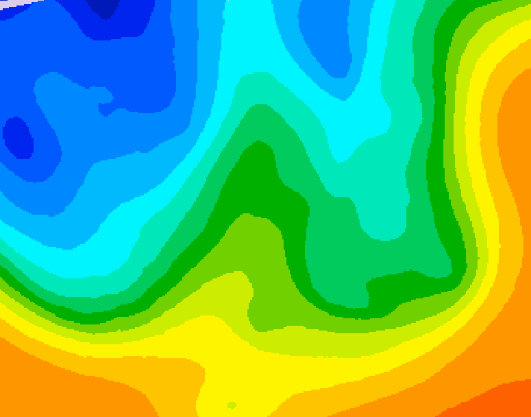 GDPS 500 millibar geopotential height 120 hour forecast chart for Canada based on 2025/10/20 1200Z data