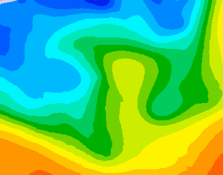 GDPS 500 millibar geopotential height 180 hour forecast chart for Canada based on 2025/10/20 1200Z data