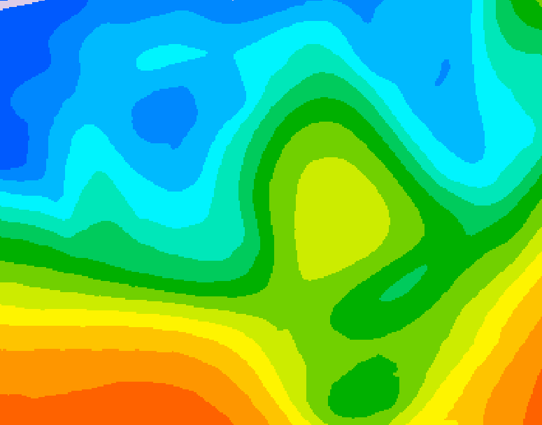 GDPS 500 millibar geopotential height 222 hour forecast chart for Canada based on 2025/10/20 1200Z data