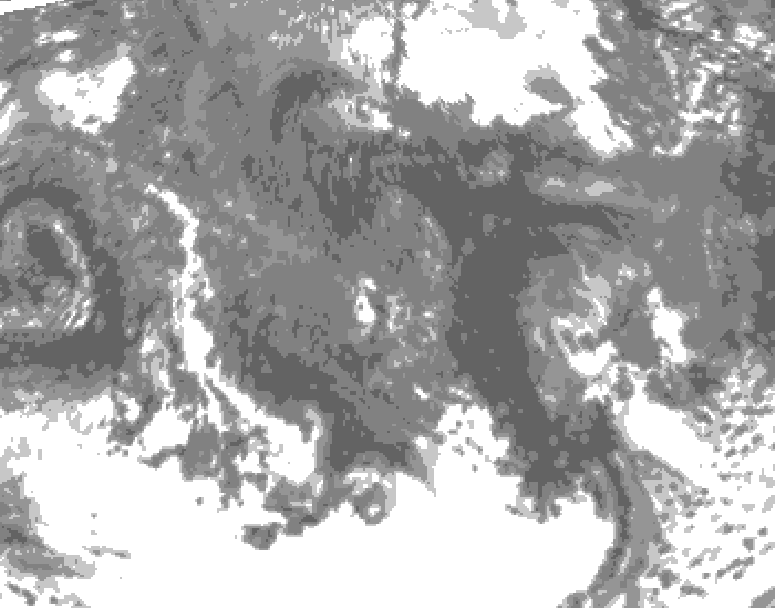 GDPS total cloud 012 hour forecast chart for Canada based on 2025/10/20 0000Z data