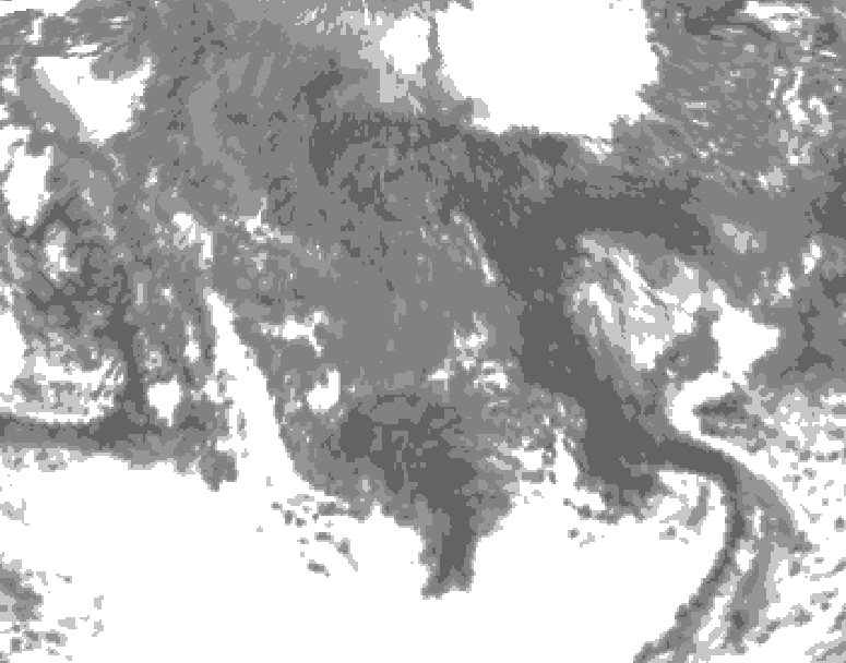 GDPS total cloud 024 hour forecast chart for Canada based on 2025/10/20 0000Z data