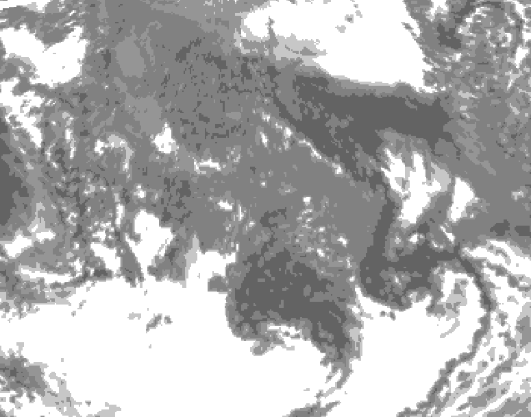 GDPS total cloud 036 hour forecast chart for Canada based on 2025/10/20 0000Z data